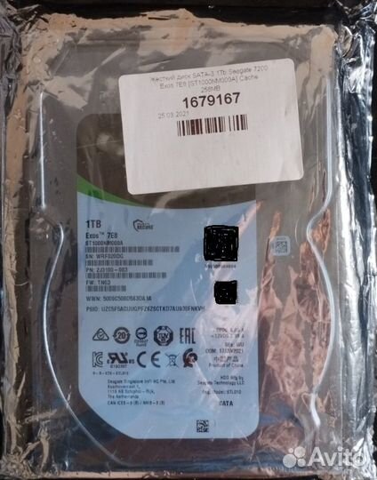 Новые ж\диски 1тб Seagate Exos 7E8, 2 тб WD Red