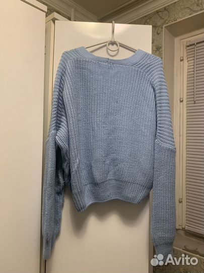 Кардиган женский голубой оверсайз