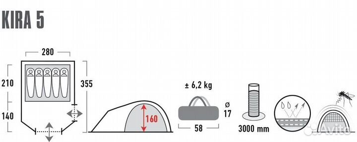 Палатка High Peak Kira 5