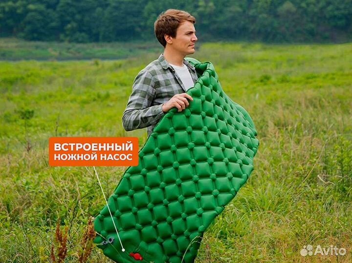 Туристический коврик с встроенным насосом