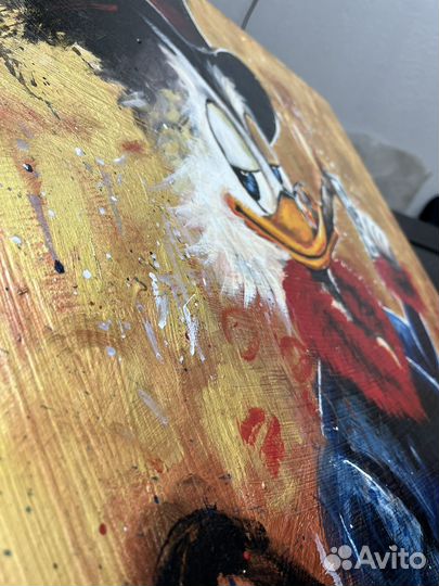 Картина маслом Скрудж Макдак 80 на 80 см