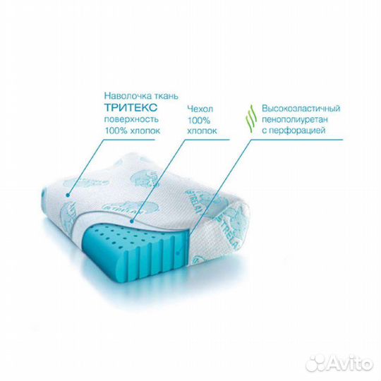 Подушка ортопедическая для детей от 3 до 5 лет