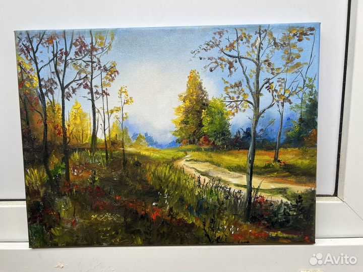 Картина маслом на холсте « солнечная осень«