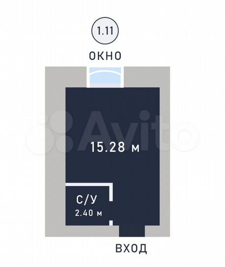 Апартаменты-студия, 17,7 м², 1/3 эт.