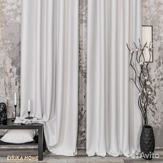 Портьеры блэкаут Амадео Платиновый шторы