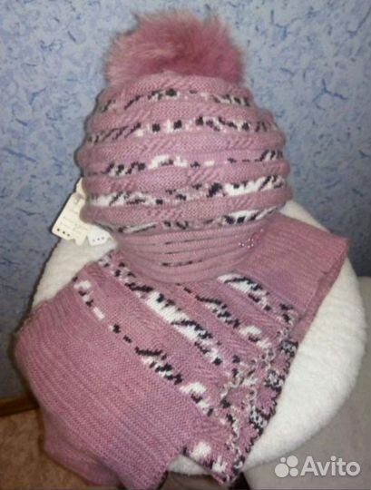 Комплект шапка и шарф ангора