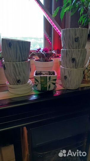 Горшки плошки для растений,15шт,разные