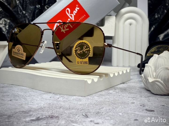 Очки Ray Ban Aviator коричневые