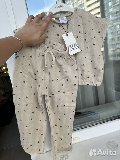 Вязаный костюм zara для девочки 104-110