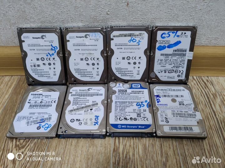 Жесткие диски 320гб/250гб 2,5дюйма 65-99%