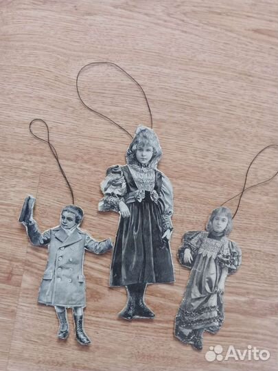 Старинные елочные игрушки из картона