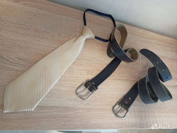 Галстук детский, ремни кожа школьные 82см, 99см