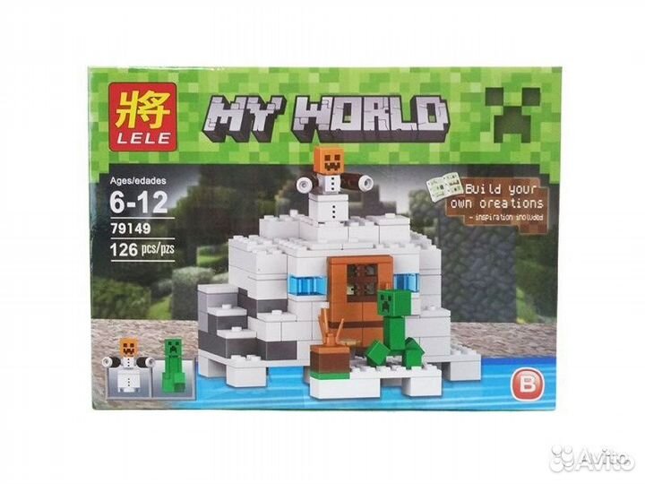 Лего (lele) Полярная станция Майнкрафт 126 деталей