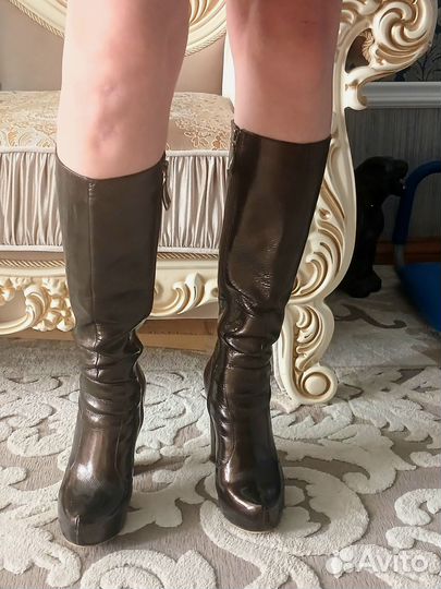 Сапоги натуральный лак