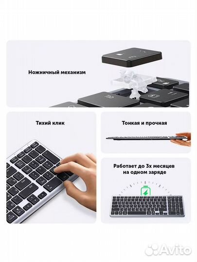 Клавиатура беспроводная ugreen KU005 (15956) 2.4G