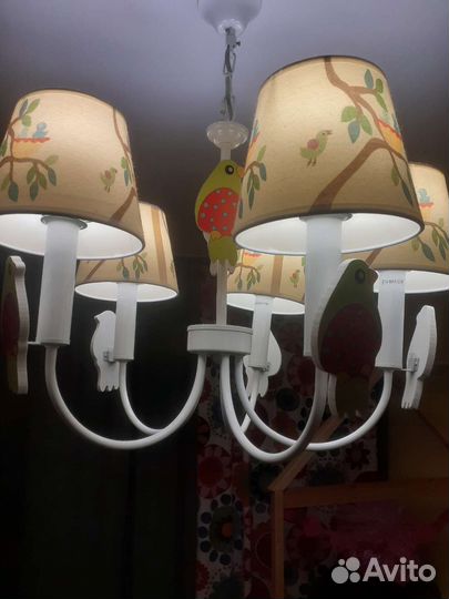 Люстра с абажуром бу