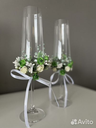 Свадебные бокалы ручной работы