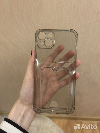 Чехол на iPhone 14 plus с отверствием для карты