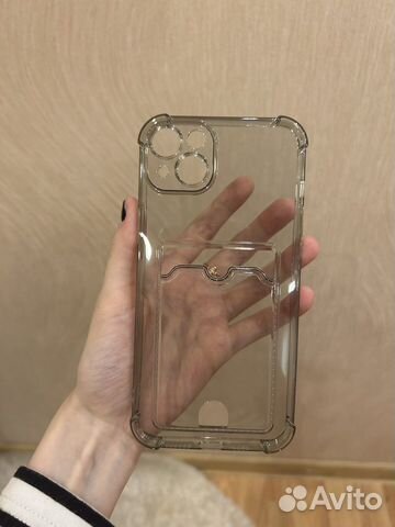 Чехол на iPhone 14 plus с отверствием для карты