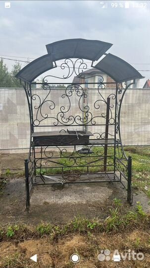 Кованный мангал с крышей б/у