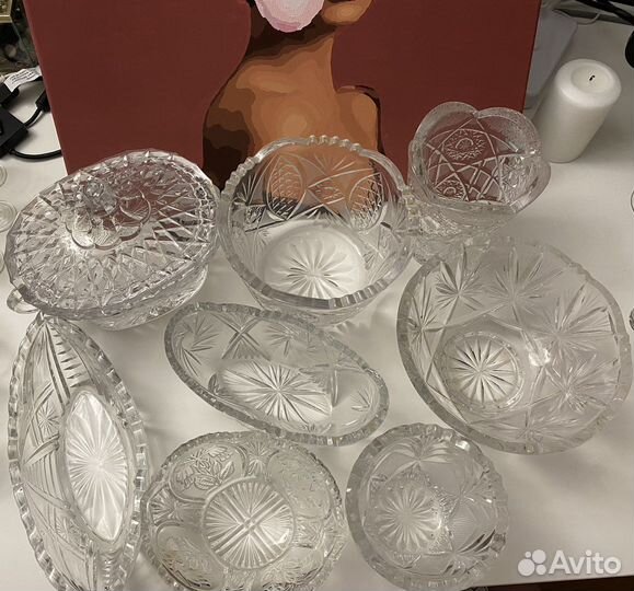 Хрустальная посуда СССР, конфетницы, салатники