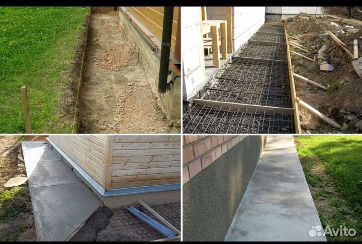 Заливка отмосток и полов