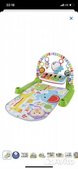 Развивающий коврик fisher price с пианино