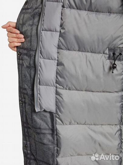 Новый пуховик 48 50 серый женский влагозащитный