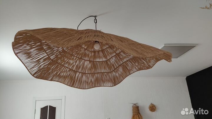 Светильники плетеные люстры