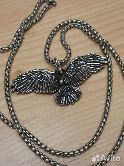 Кулон Ворон, сталь