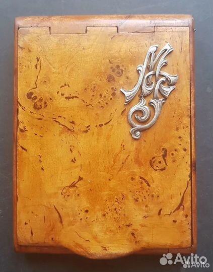 Портсигар, тополь, серебро, царизм