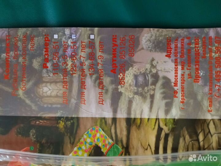 Костюм петрушки