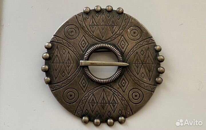 Старинная Брошь Талин серебро