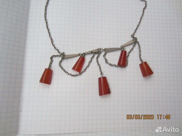 Колье с янтарем СССР Натуральный Янтарь