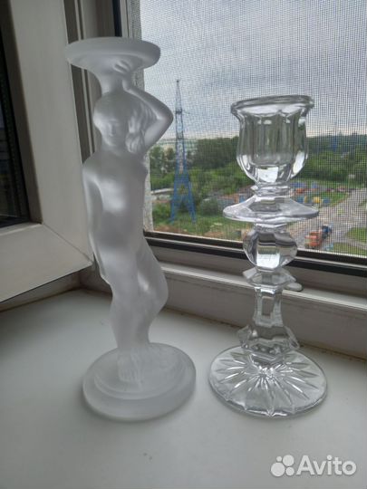 Подсвечники Гусь хрустальный