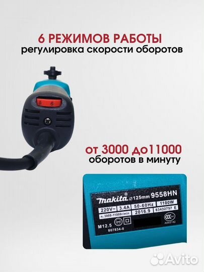 Ушм болгарка макита makita 125 мм