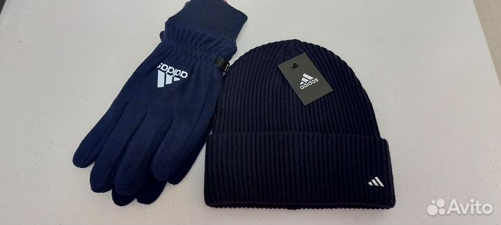 Комплект Adidas шапка+флисовые перчатки 1398