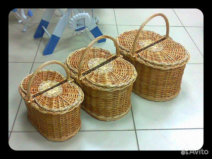 Корзины для пикника плетёные