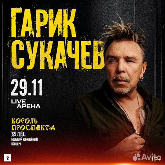 Билеты на концерт Гарика Сукачева. 65 лет