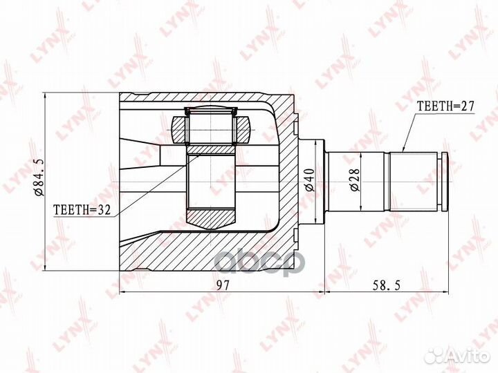 ШРУС внутренний honda CR-V 2.0 01 CI-3400 lynx