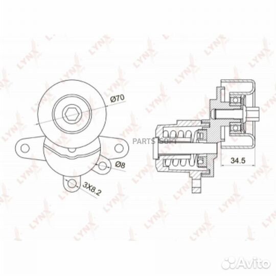 Lynxauto PT-3028 Ролик руч.ремня с натяжителем nis