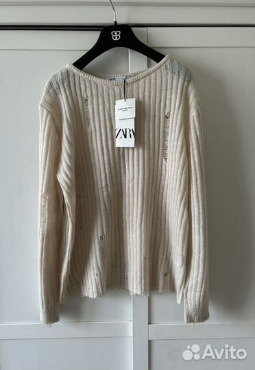 Джемпер свитер в дырку Zara новый