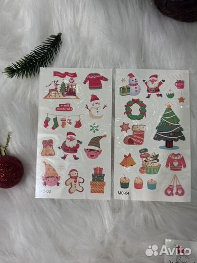 Наклейки детям новогодние
