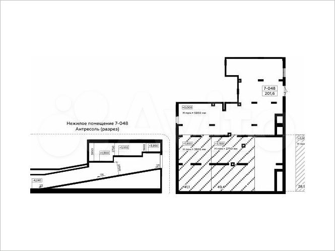 Продается торговое помещение площадью 201.6 кв.м