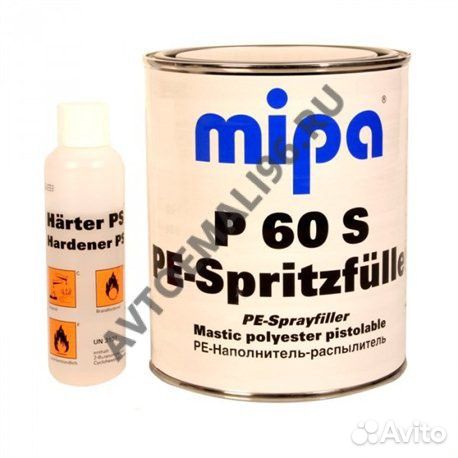 Mipa/мипа Шпатлевка P60S жидкая spray 1л + отв. 5