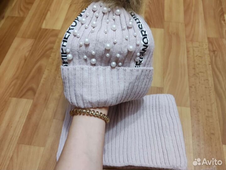 Шапка и снуд для девочки зима 8-10 лет