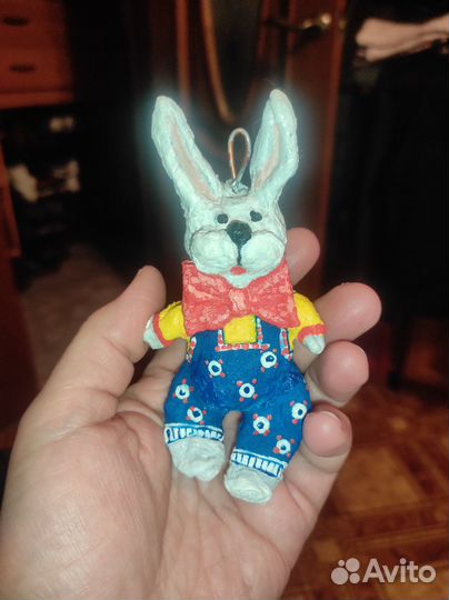 Ватная елочная игрушка ручная работа