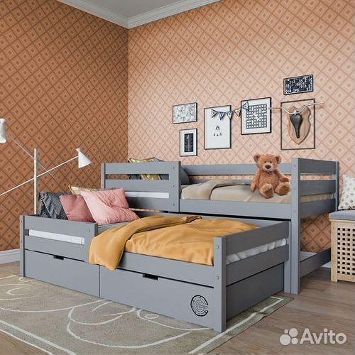 Кроватка с доп. местом матрешка детская берёза