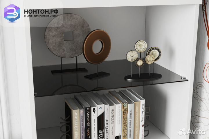 Стенка Стенфорд белый / белый матовый софт