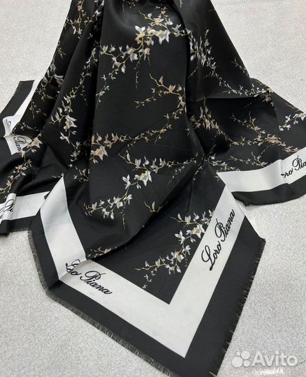 Шелковый платок шаль Loro piana черный